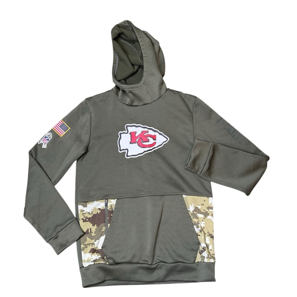 Nike Kansas City Chiefs Salute To Service Hoodie Sweatshirt kids large Camo NFL
